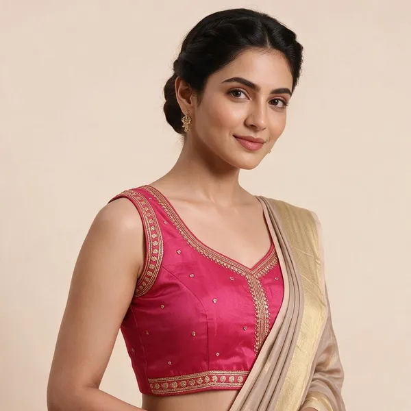 Pink_Satin_Blouse_For_Women