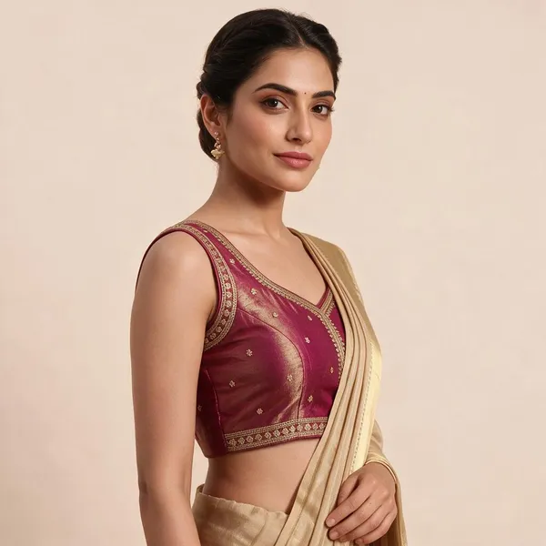 Maroon_Satin_Blouse_For_Women