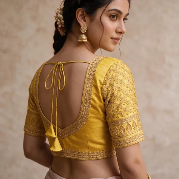 Yellow_Satin_Blouse_For_Women