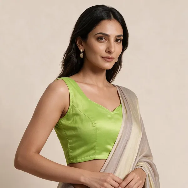 Green_Satin_Blouse_For_Women