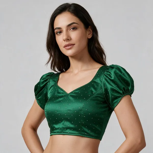 Green_Satin_Blouse_For_Women
