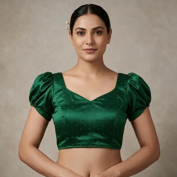 Green_Satin_Blouse_For_Women