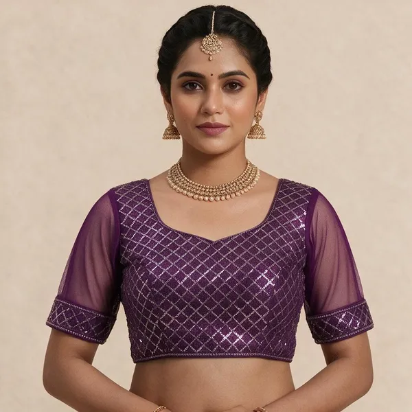 Purple_Net_Blouse_For_Women