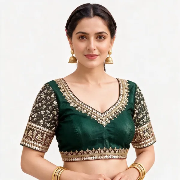 Green_Satin_Blouse_For_Women