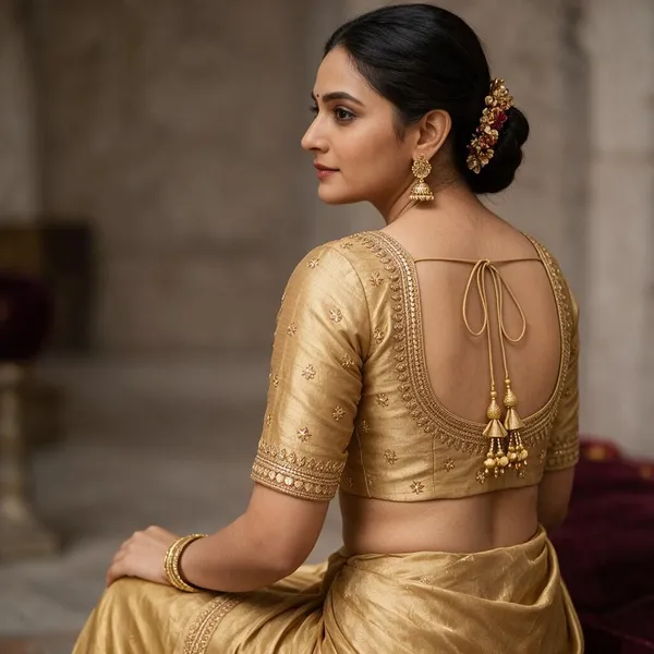 Gold_Satin_Blouse_For_Women