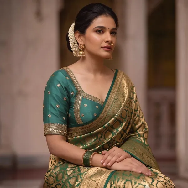 Green_Satin_Blouse_For_Women