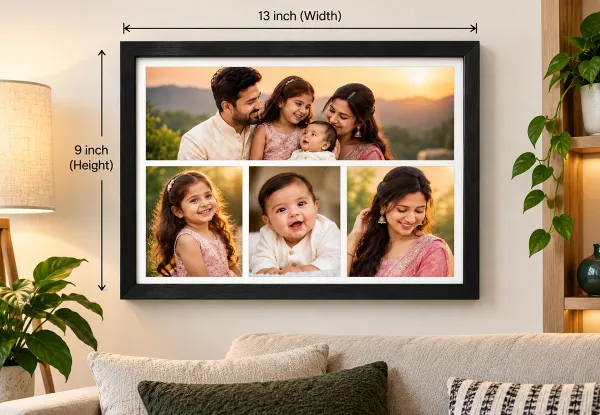 Customized_4_Photo_Frame_9_13_Inch_1_Large_3_Vertical_Photos_Black_Frame