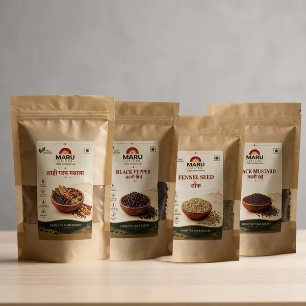 Maru_Spices_Organic_Garam_Masala,_Black_Pepper,_Fennel_&_Mustard_Combo_-_Pack_of_4