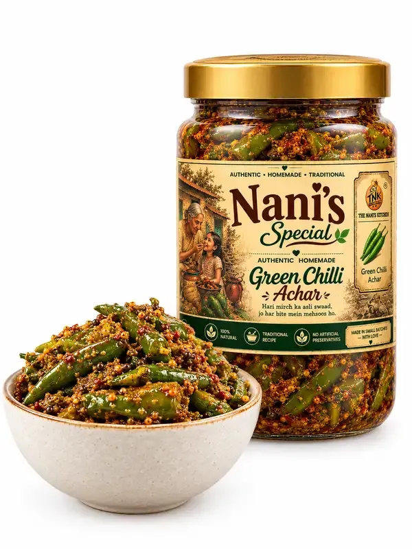Nani'S_Special_Green_Chilli_Achar,_Kathal_Pickle,_Mushroom_Pickle_And_Ginger_Pickle_Pack_of_4