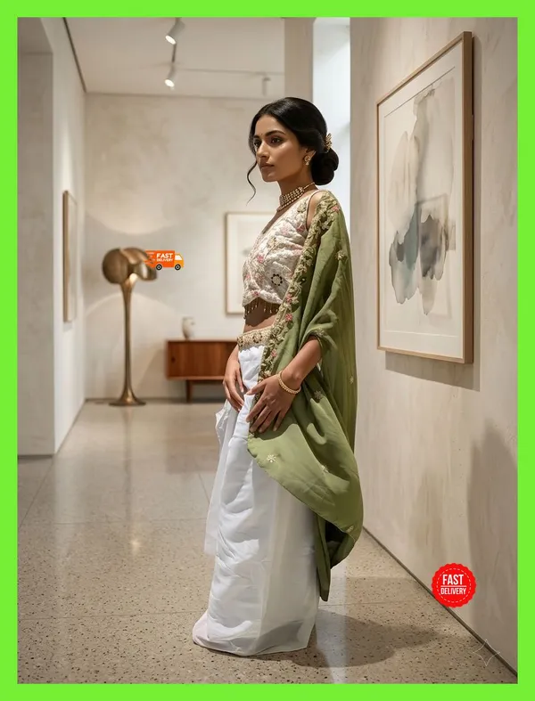 Olive_Green_And_White_Embroidered_Flared_Lehenga_Set_for_Women