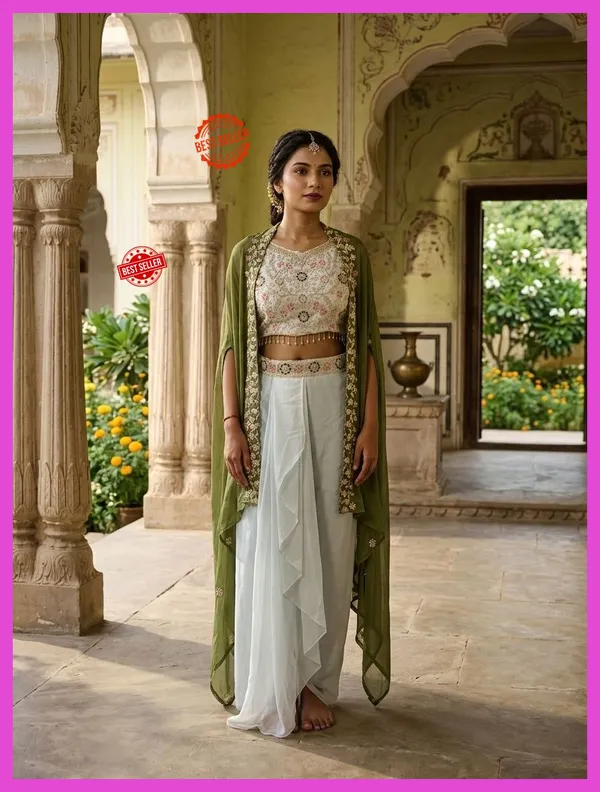 Olive_Green_And_White_Embroidered_Flared_Lehenga_Set_for_Women