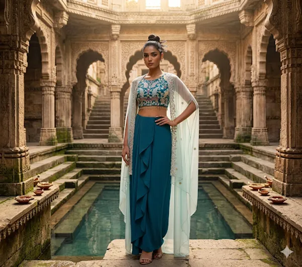 Teal_And_White_Embroidered_Ethnic_Lehenga_Choli_Set_for_Women