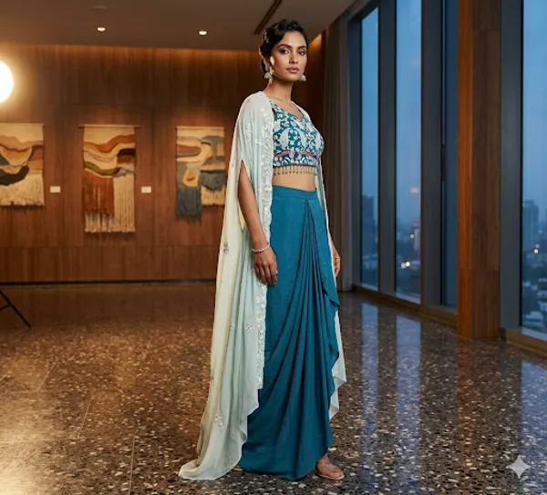 Teal_And_White_Embroidered_Ethnic_Lehenga_Choli_Set_for_Women