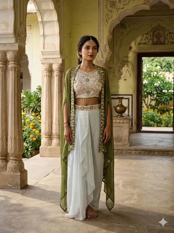 Olive_Green_And_White_Embroidered_Flared_Lehenga_Set_for_Women