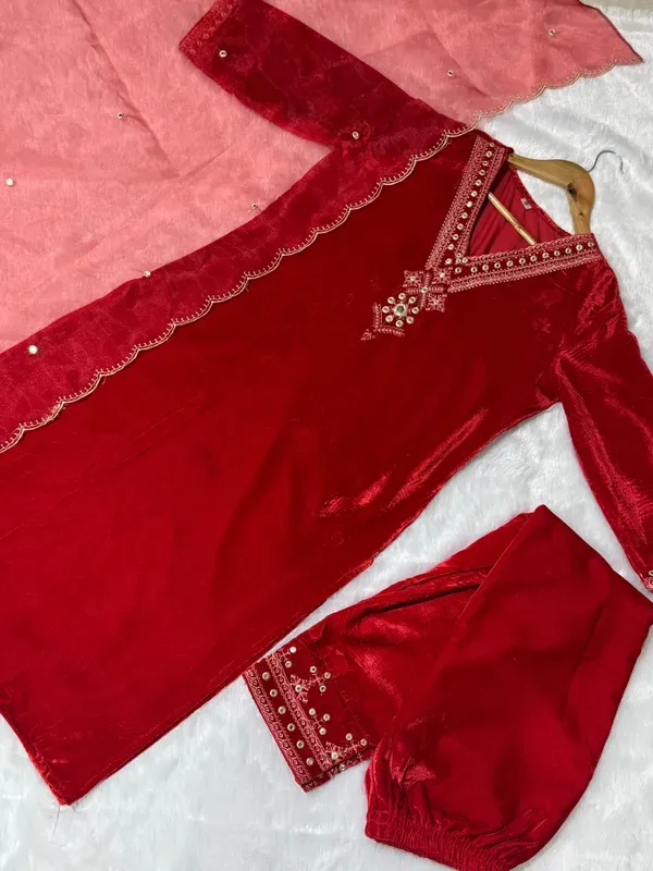 Women_Pure_Velvet_Fabric_V_Neck_Panel_Mirror_And_Embroidered_Worked_Kurti_W_More