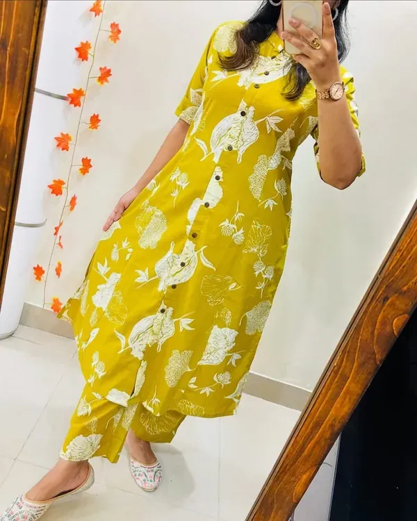 Women_Yellow_Floral_Fine_Printed_Cotton_Co_Ord_Set_Aline_Pattern_Paried_Wit_More
