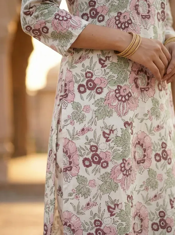 Women_Trendy_Flower_Printed_Cotton_Multicolor_Kurta_With_Pant