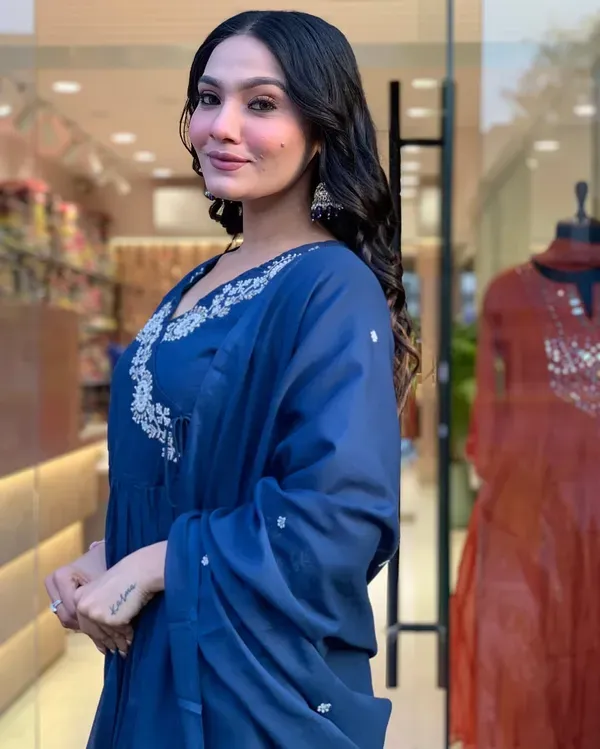 Beautiful_Heavy_Embroidery_On_Kurtas_And_Sleeves_And_Sequence_Work_On_Fron_More