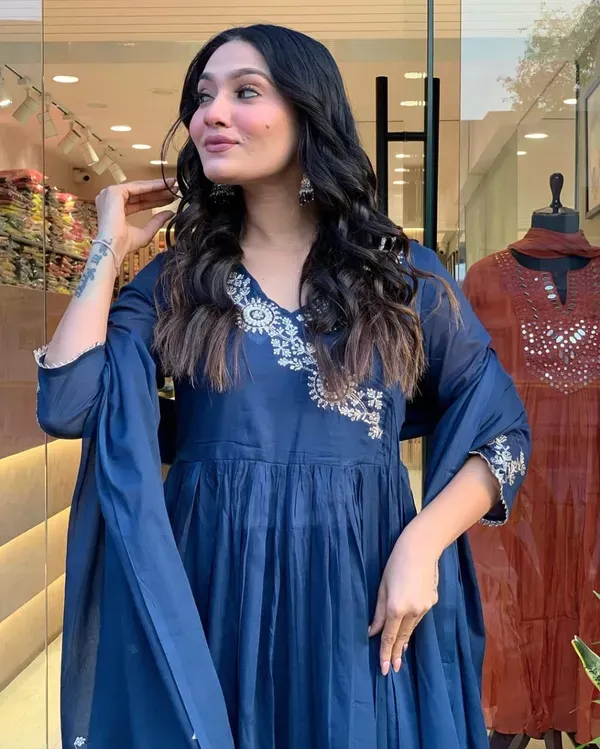 Beautiful_Heavy_Embroidery_On_Kurtas_And_Sleeves_And_Sequence_Work_On_Fron_More