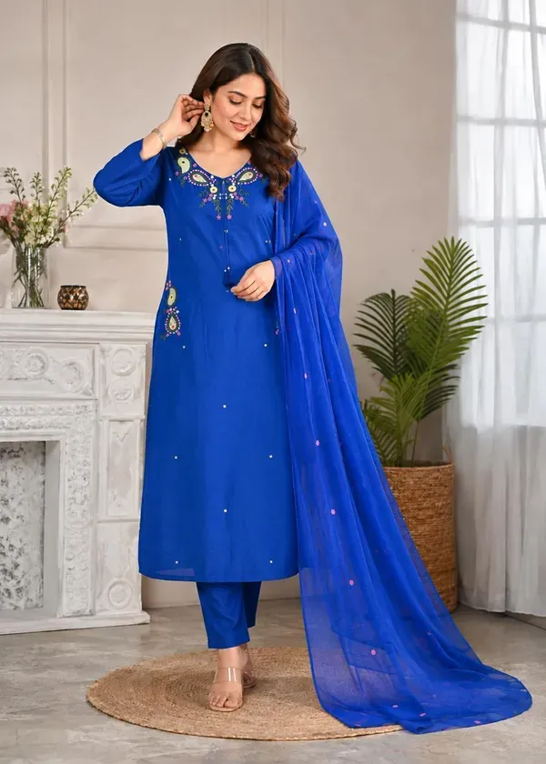 Women_Trendy_Straight_Mirror_And_Floral_Embriodered_Worked_Blue_Cotton_Kurt_More
