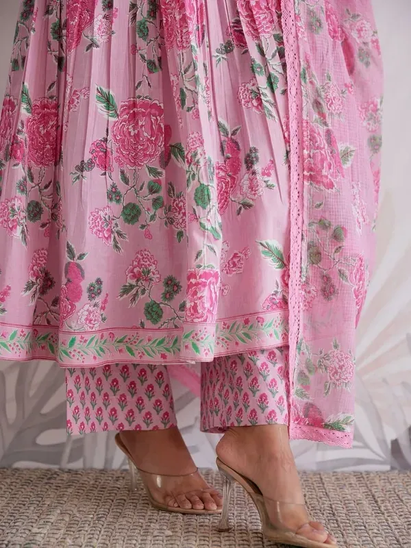 Women_Pink_Cotton_Anarklali_Printed_Kurta_With_Pant_And_Dupatta