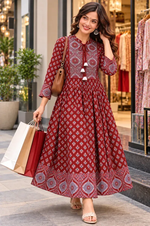 Women_Premium_Traditional_Printed_Rayon_Maroon_Anarkali_Kurti_Gown