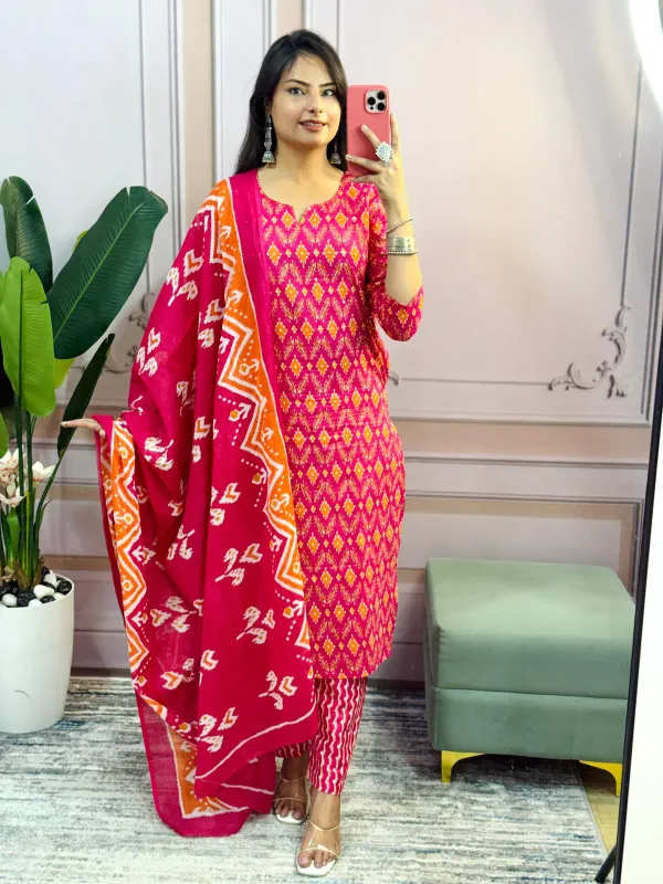Women_Trendy_Rich_Cotton_Floral_Printed_Pink_Kurta_And_Pant_With_Dupatta