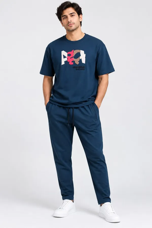 Dark_Blue_Cotton_Graphic_Print_T-Shirt_Trackpants_Co-Ord_Set_For_Men