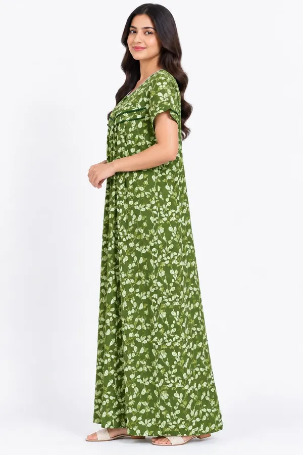 Green_Cotton_Night_Wear_For_Women