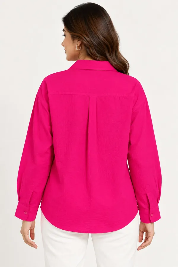 Dark_Pink_Cotton_Shirt_For_Women