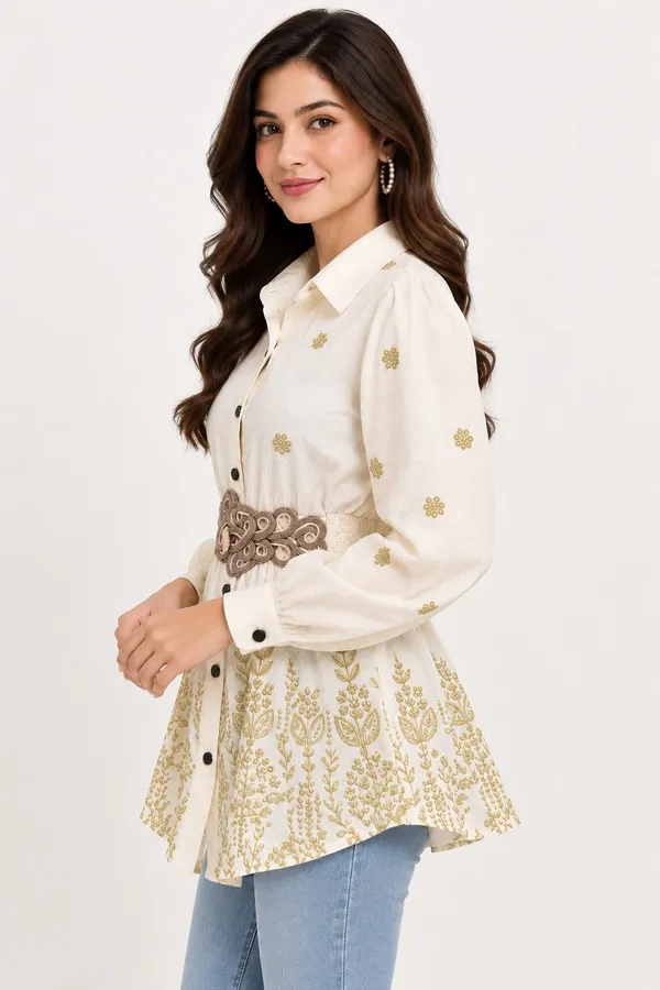 Light_Gold_Cotton_T-Shirt_Dress_For_Women