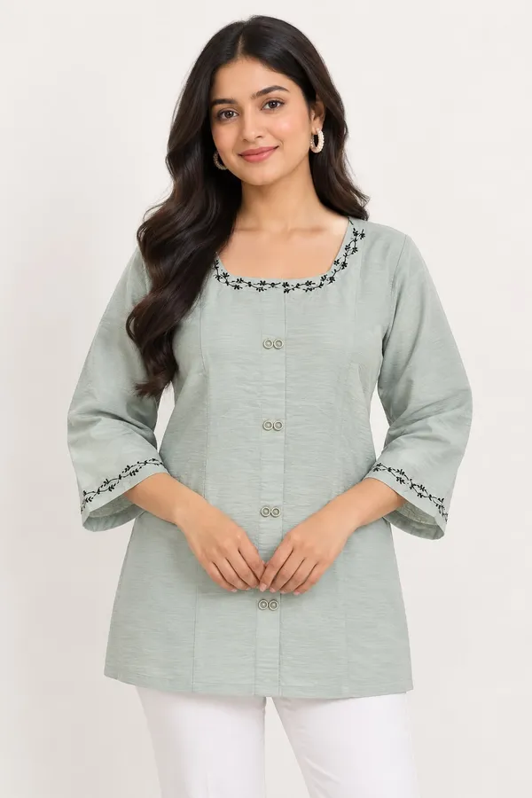 Mint_Green_Cotton_Kurti_For_Women