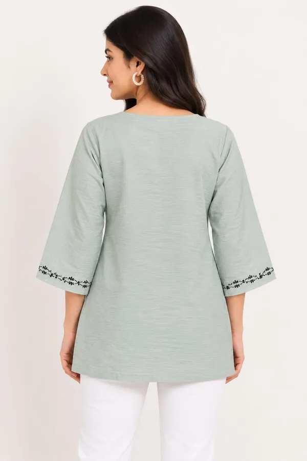 Mint_Green_Cotton_Kurti_For_Women