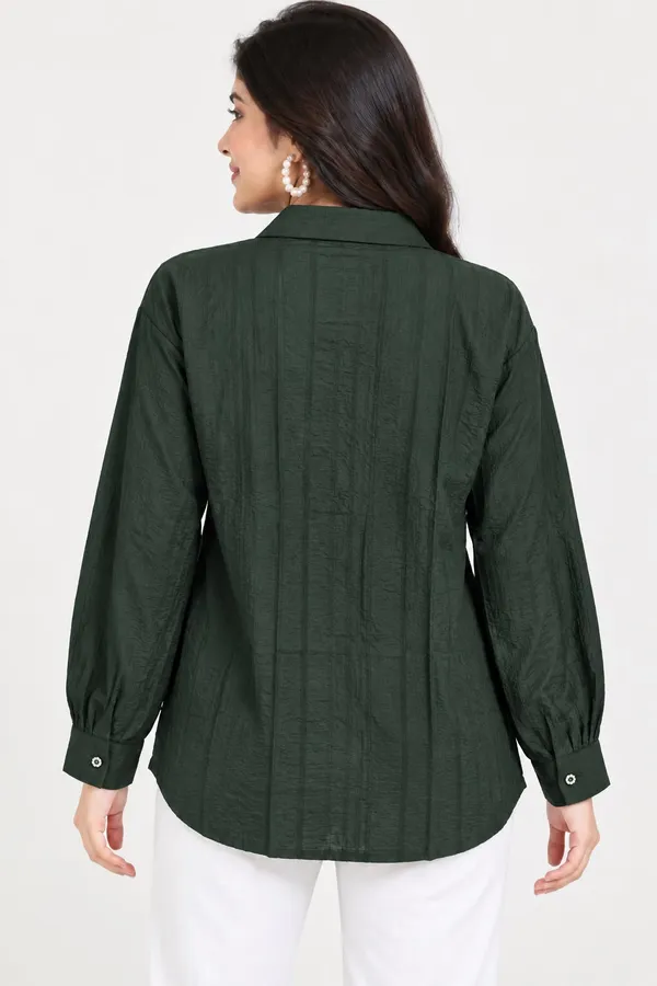 Dark_Green_Cotton_Shirt_For_Women