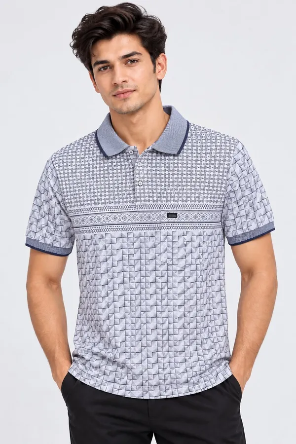 Light_Grey_Cotton_Geometric_Print_Polo_T-Shirt_For_Men