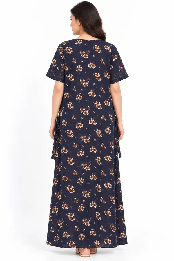 Dark_Indigo_Cotton_Night_Wear_For_Women