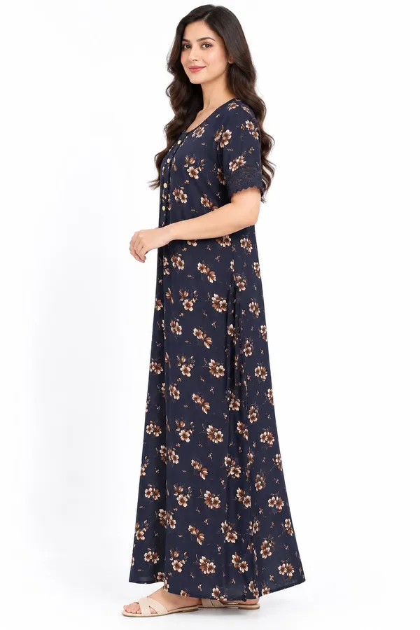 Dark_Indigo_Cotton_Night_Wear_For_Women