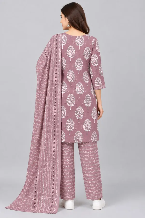 Dark_Pink_Cotton_Straight_Tree_Motif_Embroidered_Suit_Set_For_Women