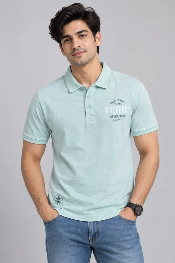 Light_Green_Cotton_Washed_Graphic_Polo_T-Shirt_For_Men
