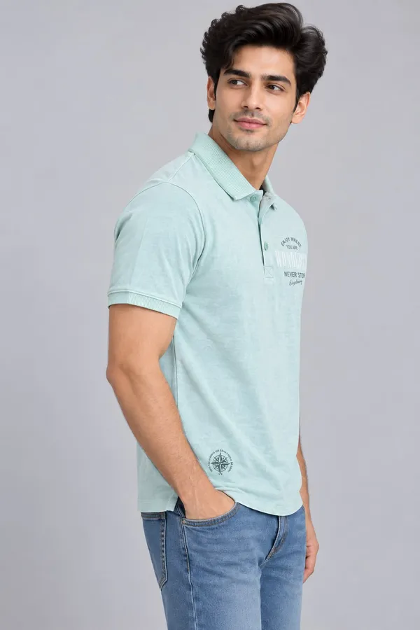 Light_Green_Cotton_Washed_Graphic_Polo_T-Shirt_For_Men