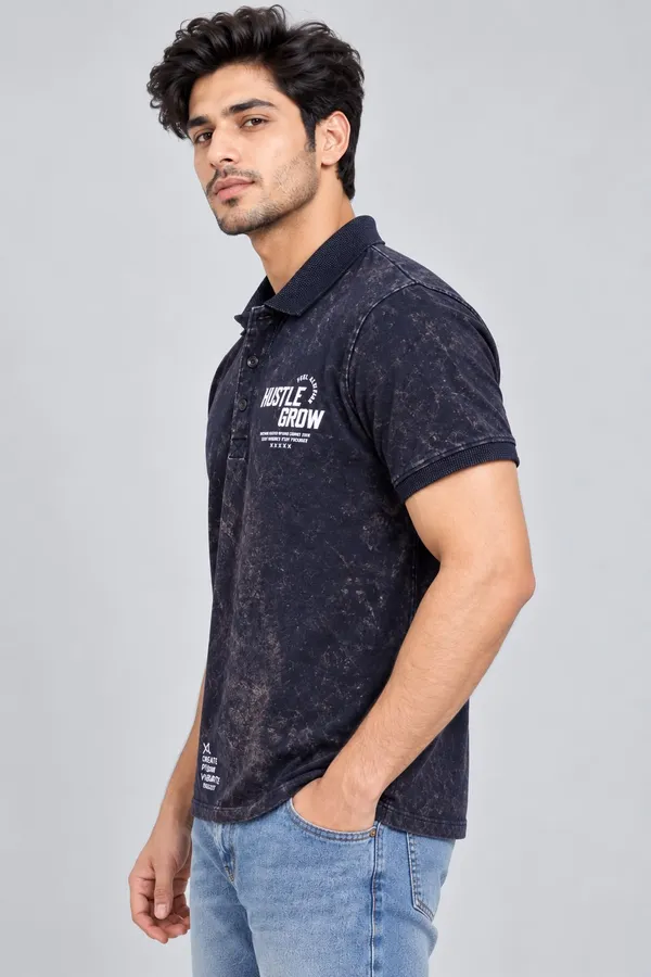 Dark_Indigo_Cotton_Washed_Graphic_Polo_T-Shirt_For_Men