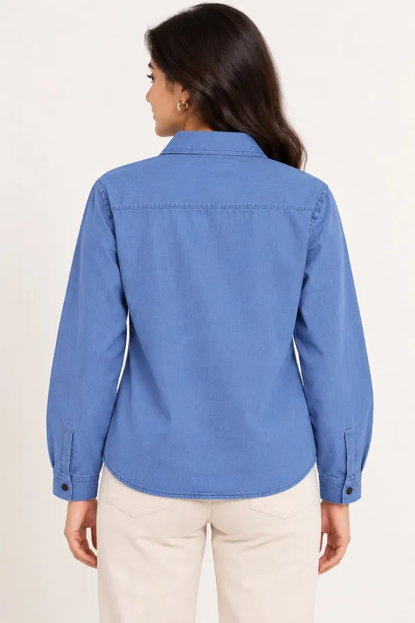 Blue_Cotton_Shirt_For_Women