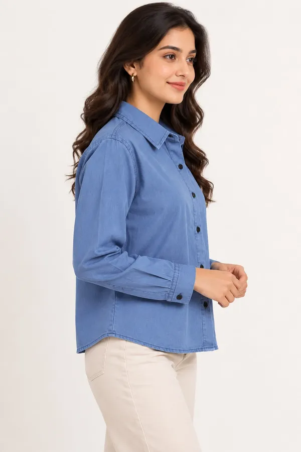 Blue_Cotton_Shirt_For_Women