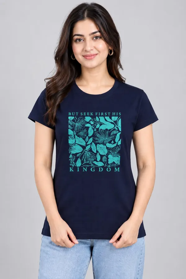 Dark_Blue_Cotton_T-Shirt_For_Women