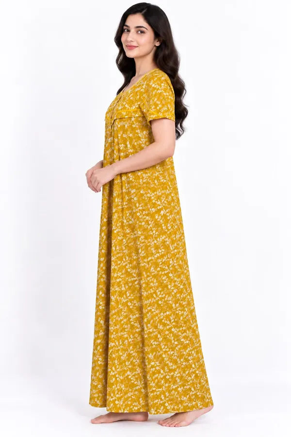 Yellow_Cotton_Night_Wear_For_Women