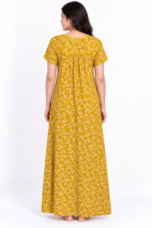 Yellow_Cotton_Night_Wear_For_Women