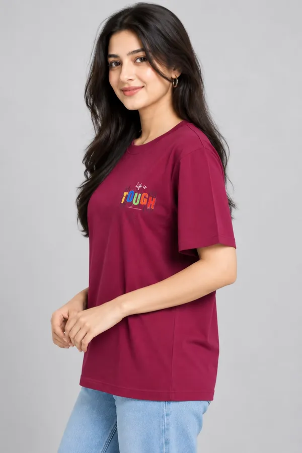 Red_Cotton_T-Shirt_For_Women