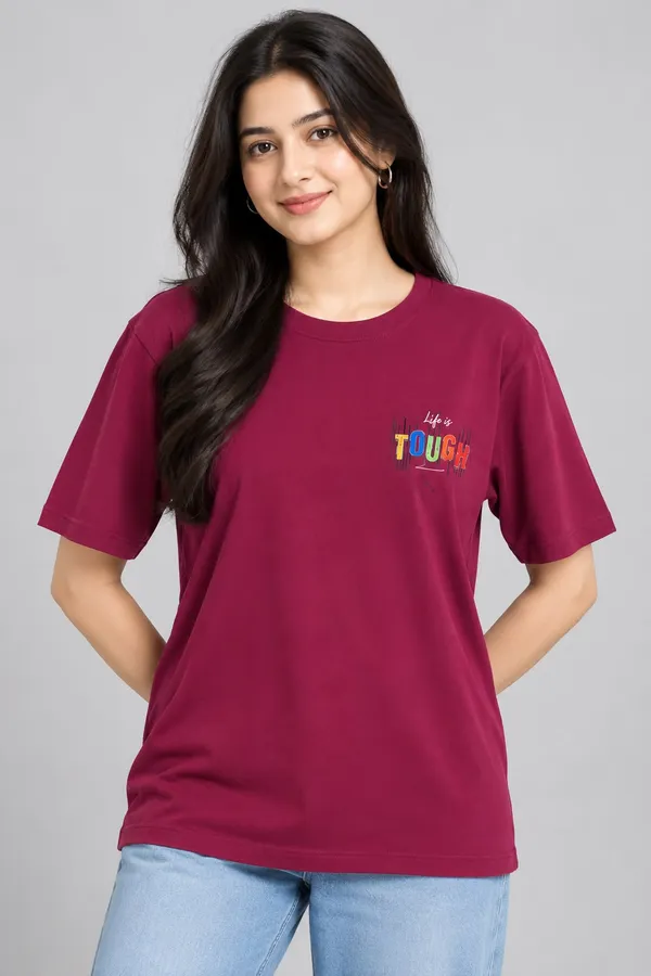 Red_Cotton_T-Shirt_For_Women