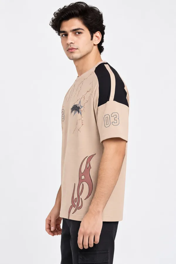 Beige_Cotton_Mesh_Jersey_Graphic_T-Shirt_For_Men