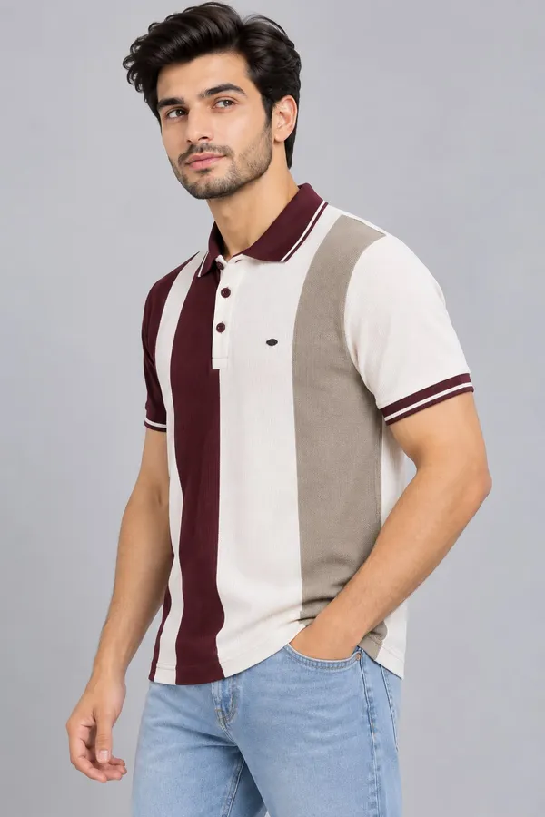 Multicolour_Cotton_Colorblock_Striped_Polo_T-Shirt_For_Men